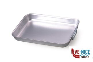 alluminio ROSTIERA RETTANGOLARE 3 MM ANGOLI TONDI CON MANIGLIE SNODATE INOX 55X36 H 10 AGNELLI