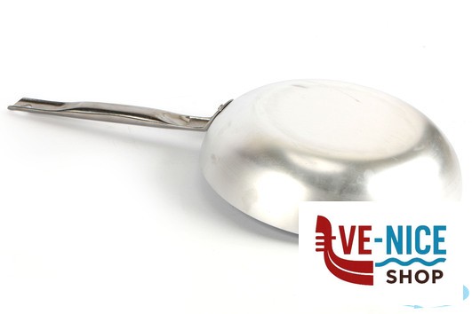 alluminio PADELLA 3 MM SVASATA ALLUMINIO 3 MM ALTA A SALTARE CON MANICO TUBOLARE INOX CM 20 H 5,5 AGNELLI - immagine 2