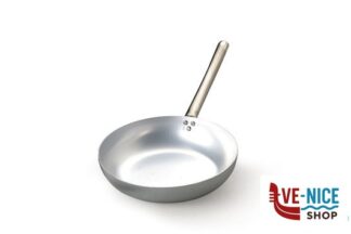 alluminio PADELLA 3 MM ALLUMINIO SVASATA ALTA "SALTARE" CON MANICO TUBOLARE INOX CM 40 H 8,5 AGNELLI