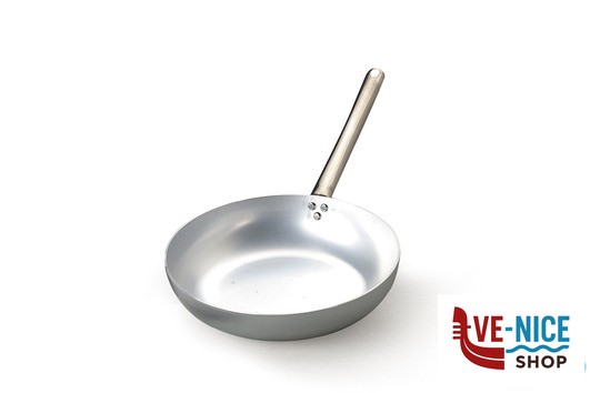 alluminio PADELLA 3 MM ALLUMINIO SVASATA ALTA "SALTARE" CON MANICO TUBOLARE INOX CM 45 H 9,5 AGNELLI