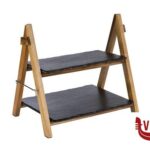 alzate SET ALZATA RICHIUDIBILE IN LEGNO D'ACACIA CM36,5X26,5 H34 CON 2 PIANI IN ARDESIA, IL PRIMO GN 1.2 CM 32,5X26,5 IL SECONDO GN 1.3 32,5X17,6  00958 APS  ASSHEUER POTT GMBH E CO KG