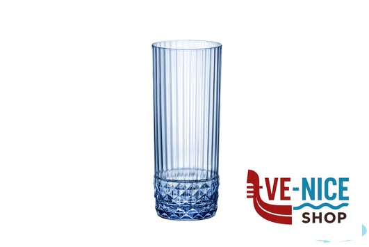 vetro AMERICA '20S BLU ZAFFIRO CONFEZIONE DA 6 BICCHIERI LONG DRINK CL 40 H.15,8 DIAMETRO 6,8 122158 BORMIOLI ROCCO - immagine 2