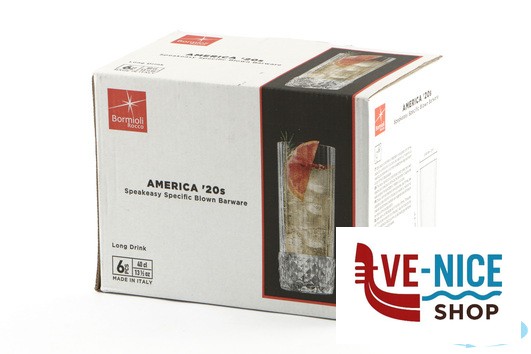 vetro AMERICA '20S CONFEZIONE DA 6 BICCHIERI PER LONG DRINK CL.40 H.15,8 DIAMETRO CM 6,8 122150 BORMIOLI ROCCO - immagine 4