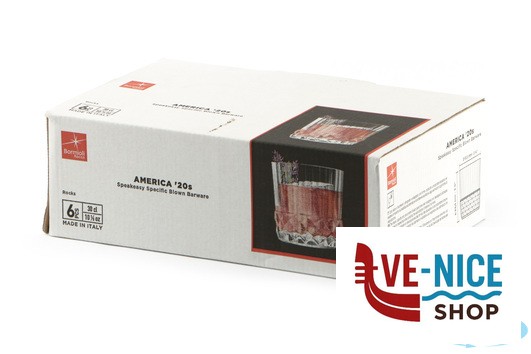 vetro AMERICA '20S CONFEZIONE DA 6 BICCHIERI ROCKS CL.30 H.8,4 DIAMETRO CM 8,4 122138 BORMIOLI ROCCO - immagine 4