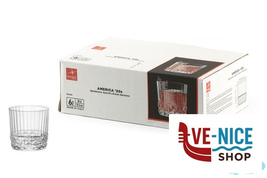 vetro AMERICA '20S CONFEZIONE DA 6 BICCHIERI ROCKS CL.30 H.8,4 DIAMETRO CM 8,4 122138 BORMIOLI ROCCO - immagine 3