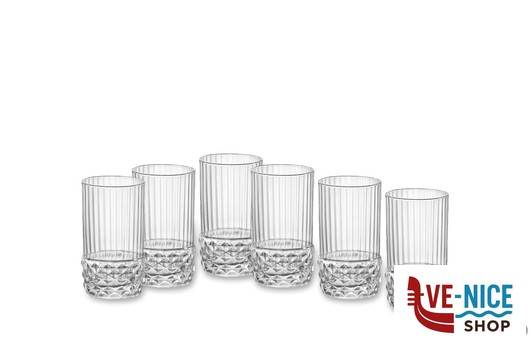 vetro AMERICA '20S CONFEZIONE DA 6 BICCHIERI SHOT H.8 CL.8 DIAMETRO CM 4,5 122148 BORMIOLI ROCCO