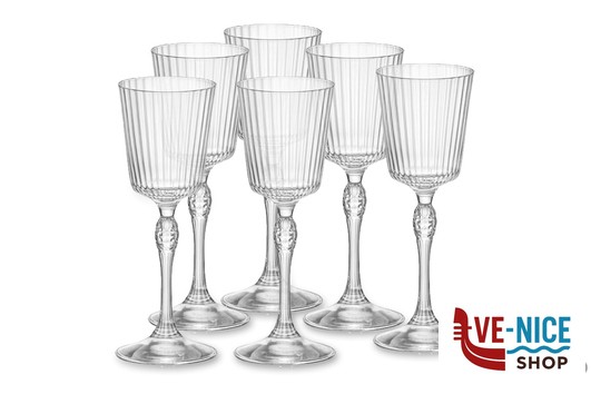 vetro AMERICA '20S CONFEZIONE 6 CALICI CORDIAL CL 8 H CM 15 DIAMETRO 5,6 122146 BORMIOLI ROCCO