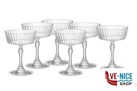 vetro AMERICA '20S CONFEZIONE 6 CALICI FIZZ CL.27,5 H.13,8 DIAMETRO CM 10,8 122150 BORMIOLI ROCCO