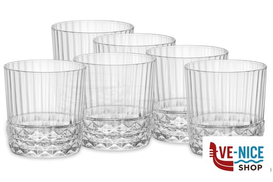 vetro AMERICA '20S CONFEZIONE DA 6 BICCHIERI PER COCKTAIL DOF H. 9,2 CL. 37 DIAMETRO 8,8 122139 BORMIOLI ROCCO