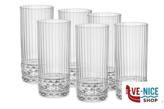 vetro AMERICA '20S CONFEZIONE DA 6 BICCHIERI PER COCKTAIL COOLER H.16,2 CL.49 DIAMETRO 7,35 122141 BORMIOLI ROCCO