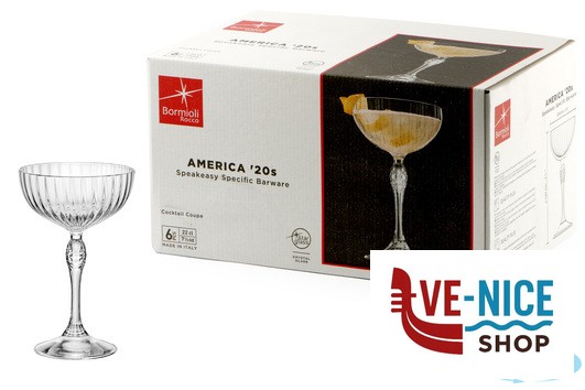vetro AMERICA '20S CONFEZIONE DA 6 CALICI PER COCKTAIL COUPE H.15,7 CL.23 DIAMETRO 9,8 122137 BORMIOLI ROCCO - immagine 3
