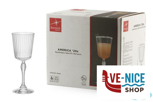 vetro AMERICA '20S CONFEZIONE DA 6 CALICI COCKTAIL GLASS H.20,2 CL.25 DIAMETRO 7,8 122129 BORMIOLI ROCCO - immagine 3