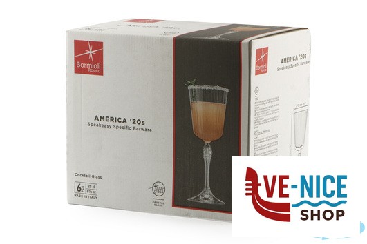 vetro AMERICA '20S CONFEZIONE DA 6 CALICI COCKTAIL GLASS H.20,2 CL.25 DIAMETRO 7,8 122129 BORMIOLI ROCCO - immagine 4