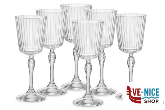 vetro AMERICA '20S CONFEZIONE DA 6 CALICI COCKTAIL GLASS H.20,2 CL.25 DIAMETRO 7,8 122129 BORMIOLI ROCCO