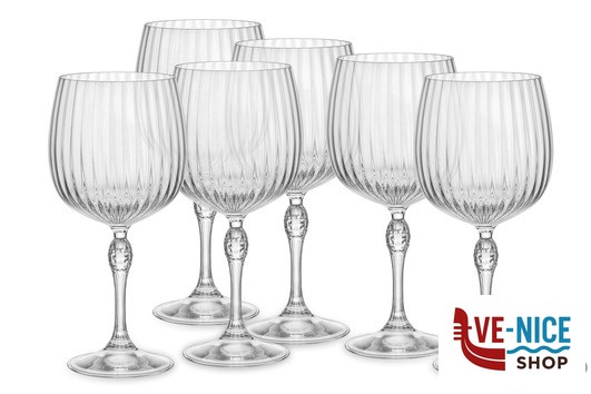 vetro AMERICA '20S CONFEZIONE DA 6 CALICI PER COCKTAIL GIN TONIC H.22,6 CL.74,5 DIAMETRO 10,9 122128 BORMIOLI ROCCO