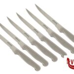 acciaio ANGUS-CONFEZIONE 6 COLTELLI BISTECCA LAMA CM12 DENTATA MANICO PLASTICA COLORI ASSORTITI HT3P145 GICOS IMPORT EXPORT SRL