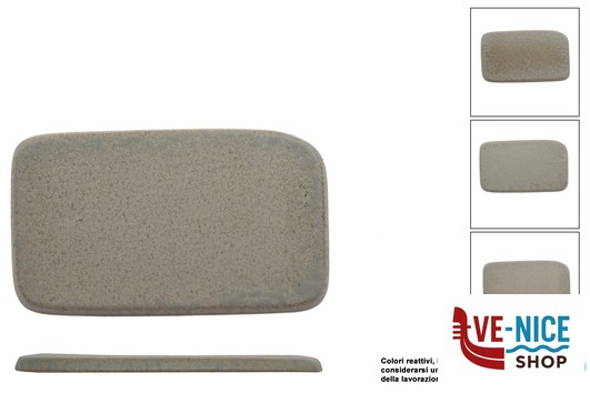 ceramica ANTIQUA-BASE GOURMET RETTANGOLARE CM.18X11 IN GRES PORCELLANATO IMPORT TAVOLA PROFESSIONAL