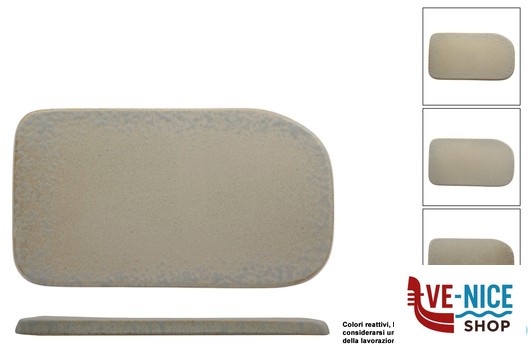 ceramica ANTIQUA-BASE GOURMET RETTANGOLARE CM.25X14 IN GRES PORCELLANATO IMPORT TAVOLA PROFESSIONAL