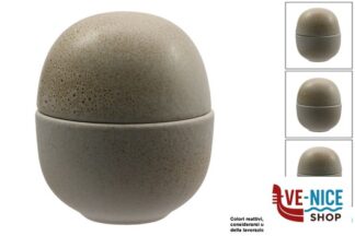 ceramica ANTIQUA-COPPETTA UOVO CON COPERCHIO CM.12,5 H.14 IN GRES PORCELLANATO IMPORT TAVOLA PROFESSIONAL