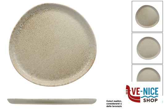 ceramica ANTIQUA-PIATTO PIANO ORGANIC CM.21 IN GRES PORCELLANATO IMPORT TAVOLA PROFESSIONAL