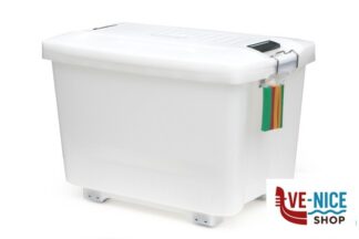 box ARAVEN-CONTENITORE X ALIMENTI CM.70X46XH.48 90LT. CON RUOTE 01870 ARAVEN