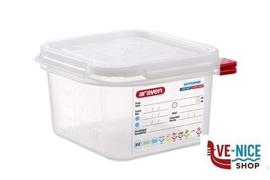 plastica ARAVEN GASTRONORM ERMETICO 1.6 L.1,8 176X162X100 3024 ARAVEN