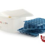 0 ARAVEN-PORTAUOVA GN 2.3 CON 4 VASSOI  BLU CM 35,4X32,5X20 ARAVEN