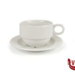 porcellana ARCADIA-TAZZA THE CILINDRICA IMPILABILE  CON PIATTINO CL 22 ZAKLADY PORCELANY STOLOWEJ LUBIANA