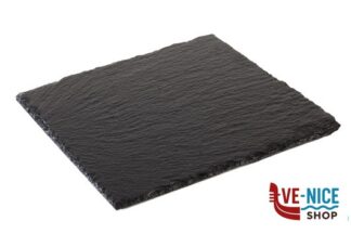 0 PIATTO QUADRATO IN ARDESIA NATURALE CM 25X25 SPESSORE 6-9 MM CON PIEDINI ANTISCIVOLO 00994 APS  ASSHEUER POTT GMBH E CO KG