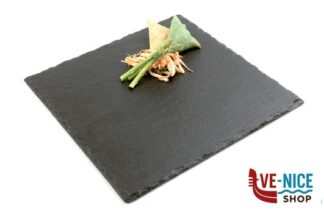 0 PIATTO QUADRATO IN ARDESIA NATURALE CM 30X30 SPESSORE 6-9 MM CON PIEDINI ANTISCIVOLO 00995 APS  ASSHEUER POTT GMBH E CO KG