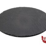 0 PIATTO TONDO IN ARDESIA NATURALE CM 38 SPESSORE 6-9 MM CON PIEDINI ANTISCIVOLO  00999 APS  ASSHEUER POTT GMBH E CO KG