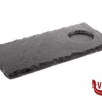 altri materiali VASSOIO IN ARDESIA NATURALE CM 25X12 SPESSORE 6-9 MM CON 1 FORO DAL DIAMETRO DI 6 CM 00986 APS  ASSHEUER POTT GMBH E CO KG