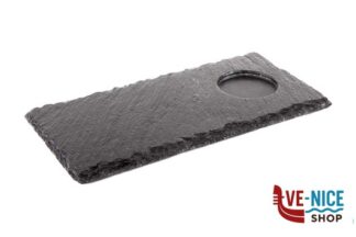 altri materiali VASSOIO IN ARDESIA NATURALE CM 25X12 SPESSORE 6-9 MM CON 1 FORO DAL DIAMETRO DI 6 CM 00986 APS ASSHEUER POTT GMBH E CO KG