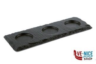 altri materiali VASSOIO IN ARDESIA NATURALE CM 28X10 SPESSORE 6-9 MM CON 3 FORI DAL DIAMETRO DI 6 CM 00987 APS ASSHEUER POTT GMBH E CO KG