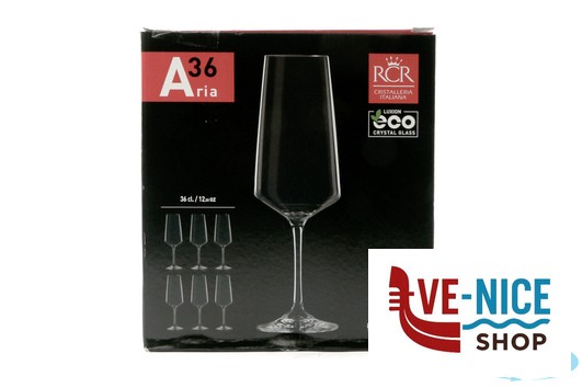 vetro ARIA - CONFEZIONE 6 CALICI FLUTE CL 36 CM 7,2 H24,3 25326020106 RCR CRISTALLERIA ITALIANA - immagine 4