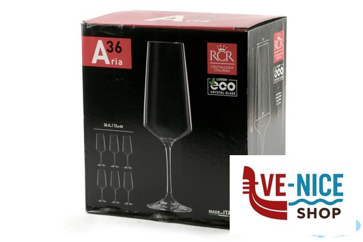 vetro ARIA - CONFEZIONE 6 CALICI FLUTE CL 36 CM 7,2 H24,3 25326020106 RCR CRISTALLERIA ITALIANA - immagine 3
