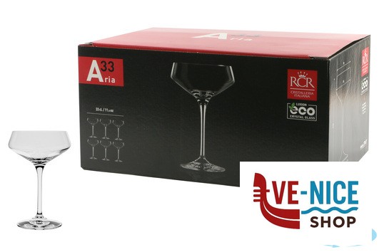 vetro ARIA - CONFEZIONE 6 COPPE CHAMPAGNE CL 34 H17 2532702106 RCR CRISTALLERIA ITALIANA - immagine 4