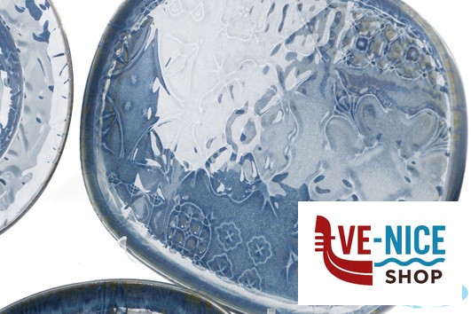 porcellana AZULEJO-PIATTO PIANO BORDO ALTO CM.17,5 FF0271691741 MESA CERAMICS LDA - immagine 3