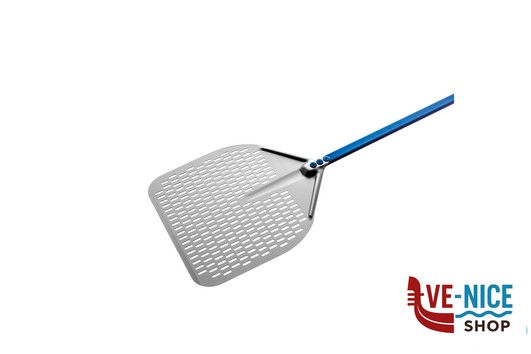 cucina AZZURRA PALA PIZZA ALLUMINIO RETTANGOLARE FORATA CM 33 MANICO CM 60 A32RF-60 GI METAL