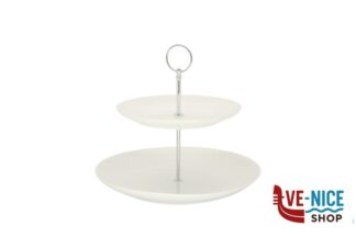 porcellana B.B. WHITE-ALZATA 2 PIANI TONDA CM.27,2XH.23 BA1837-Z02 IMPORT TAVOLA PROFESSIONAL