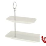 porcellana B.B. WHITE-ALZATA 2 PIANI RETTANGOLARE CM.23X11,6XH.26  BA1050-Z01 IMPORT TAVOLA PROFESSIONAL