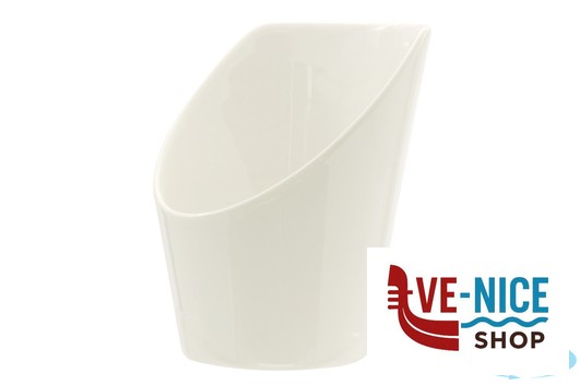 porcellana B.B. WHITE-CESTINO FRITTI PORCELLANA CM.10,7X9,4X12,7 IMPORT TAVOLA PROFESSIONAL - immagine 2