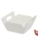 porcellana B.B. WHITE-CESTINO QUADRO CON MANICI PICCOLO PORCELLANA CM.10X9,7X5,8 IMPORT TAVOLA PROFESSIONAL