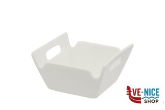 porcellana B.B. WHITE-CESTINO QUADRO CON MANICI PICCOLO PORCELLANA CM.10X9,7X5,8 IMPORT TAVOLA PROFESSIONAL
