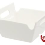 porcellana B.B. WHITE-CESTINO QUADRO CON MANICI GRANDE PORCELLANA CM.16X14X8,5 IMPORT TAVOLA PROFESSIONAL