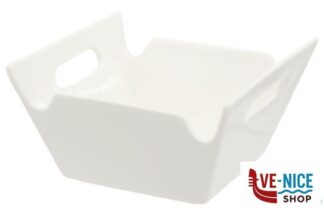 porcellana B.B. WHITE-CESTINO QUADRO CON MANICI GRANDE PORCELLANA CM.16X14X8,5 IMPORT TAVOLA PROFESSIONAL