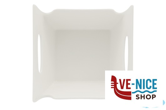 porcellana B.B. WHITE-CESTINO QUADRO CON MANICI GRANDE PORCELLANA CM.16X14X8,5 IMPORT TAVOLA PROFESSIONAL - immagine 2
