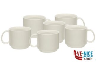 porcellana B.B. WHITE-CONFEZIONE 6 TAZZE THE IMPILABILI 170ML SENZA PIATTO BA2496-2 IMPORT TAVOLA PROFESSIONAL