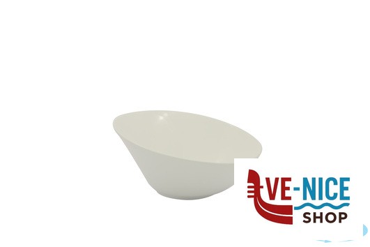 porcellana B.B. WHITE-CIOTOLA OBLIQUA CM.16,5X8,5 450 CC IMPORT TAVOLA PROFESSIONAL - immagine 2