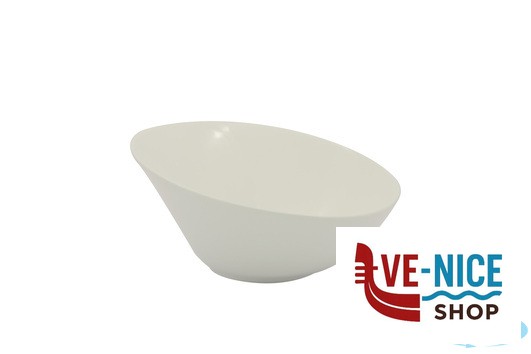 porcellana B.B. WHITE-CIOTOLA OBLIQUA CM.20,7X10,6 BA0002-1 750CC IMPORT TAVOLA PROFESSIONAL - immagine 2